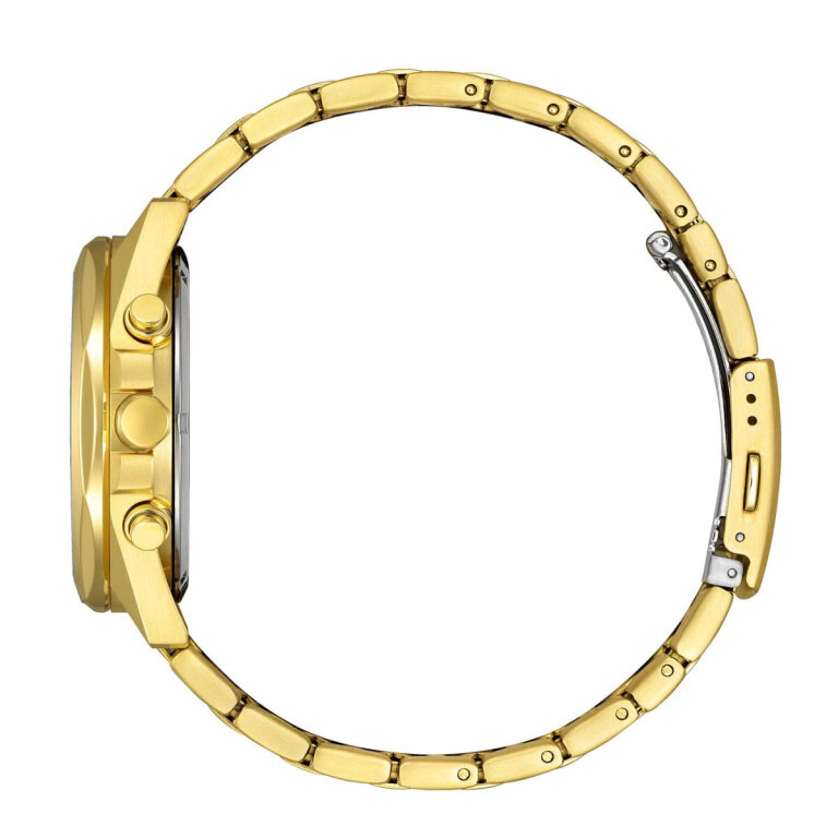 Citizen CA4592-85A Oktagon-Form Eco-Drive Chrono in Gold-Weiß