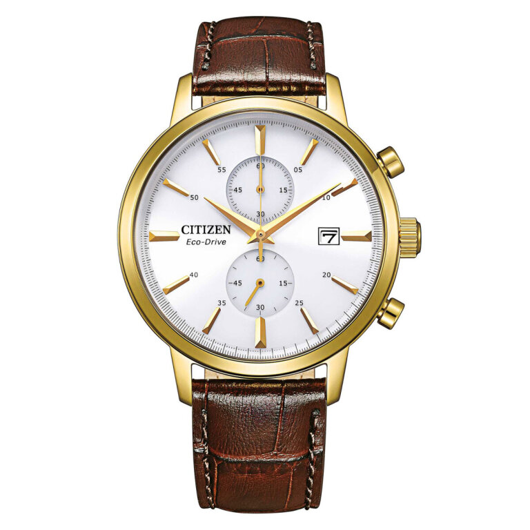 Citizen Classic Eco-Drive Chrono Watch CA7062-15A Gold-White