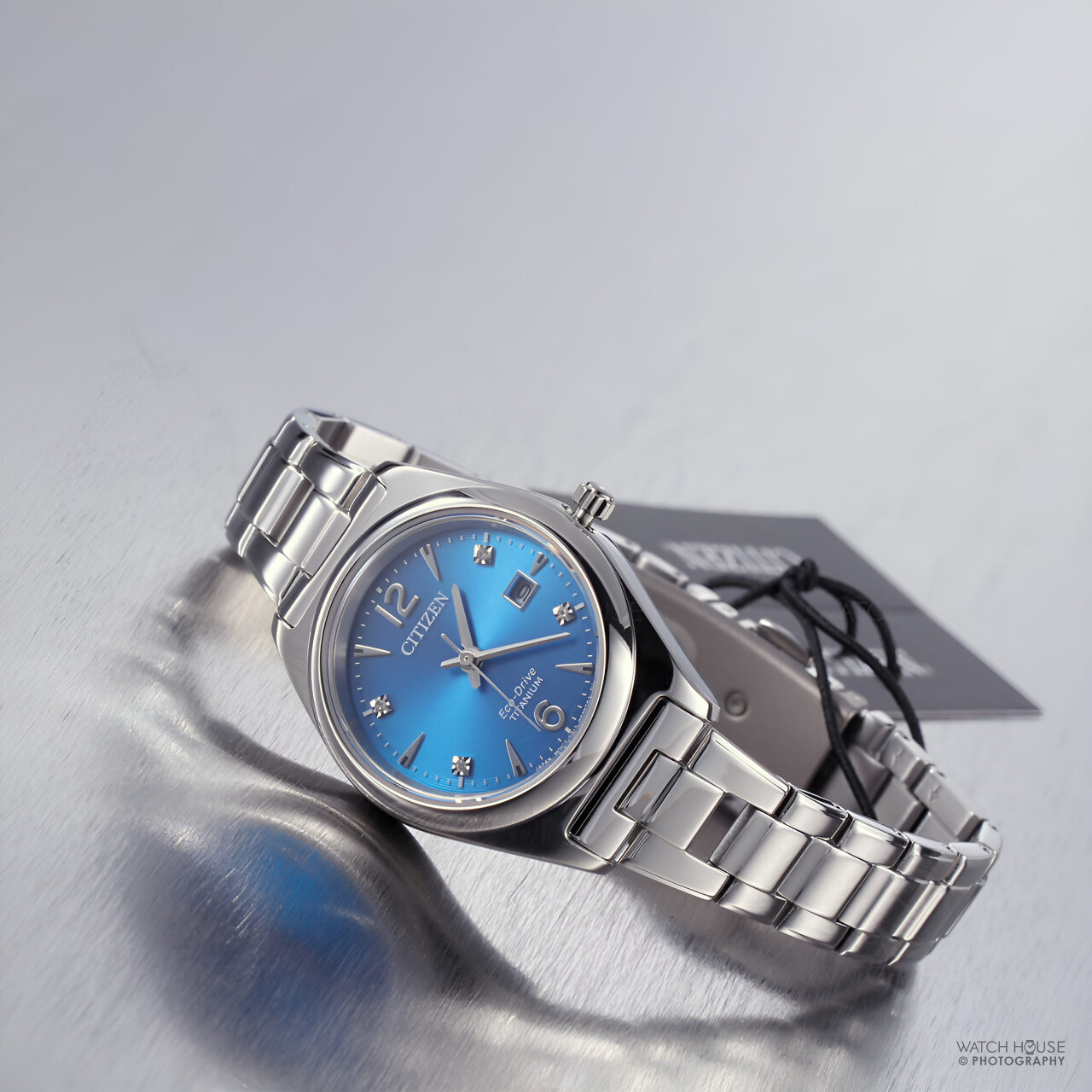 Citizen Womens Super Titanium Watch with Diamonds EW2601-81L Blue