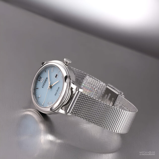 Citizen Elegance ladies watch EW2621-75M Eco-Drive - Milanaise blue