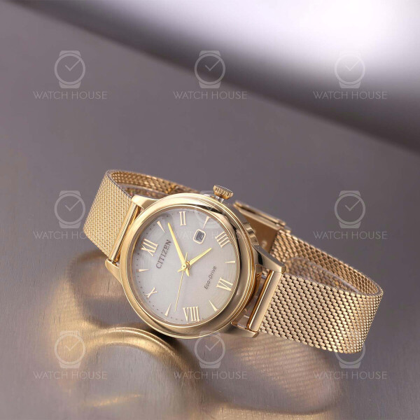 Citizen Elegance Damenuhr EW2623-70P Eco-Drive - Milanaise Gold