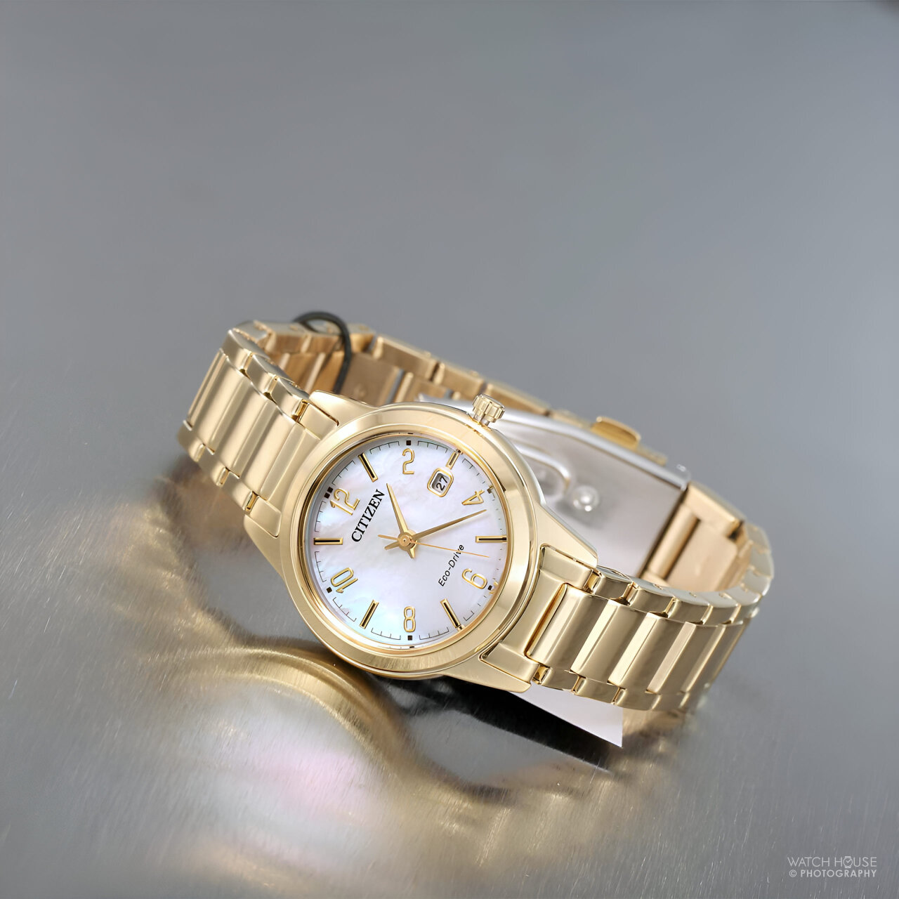 Citizen FE1242-78D Elegant Eco Drive womens watch in gold mother-of-pearl