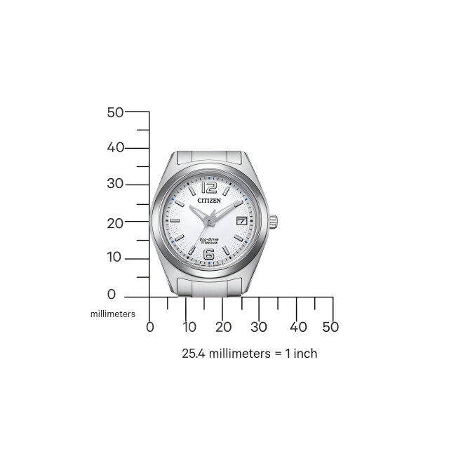 Citizen FE6151-82A Eco Drive silber-weiße Super Titan Damenuhr