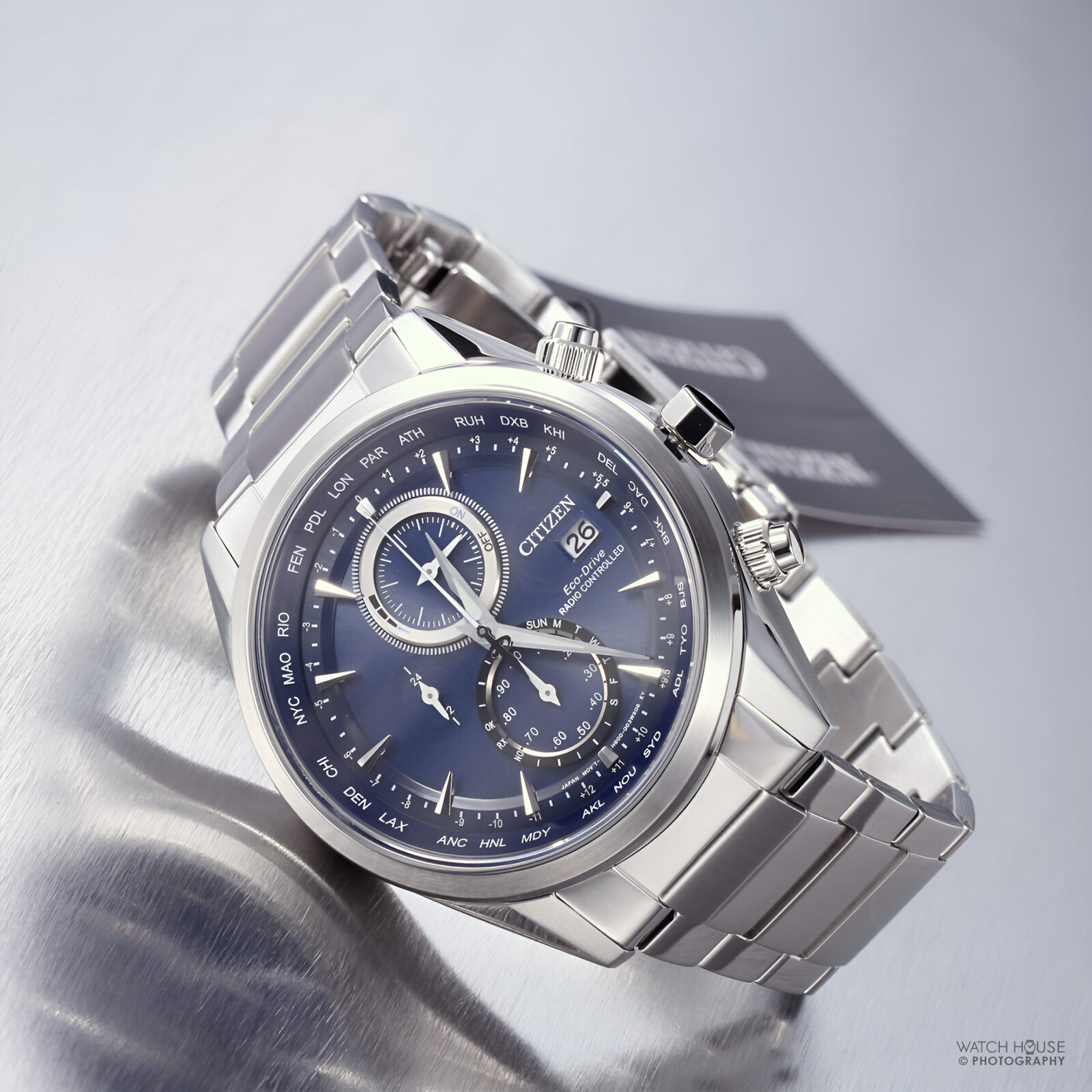 Citizen Chrono AT8260-85L - Funkuhr Weltzeit Blau