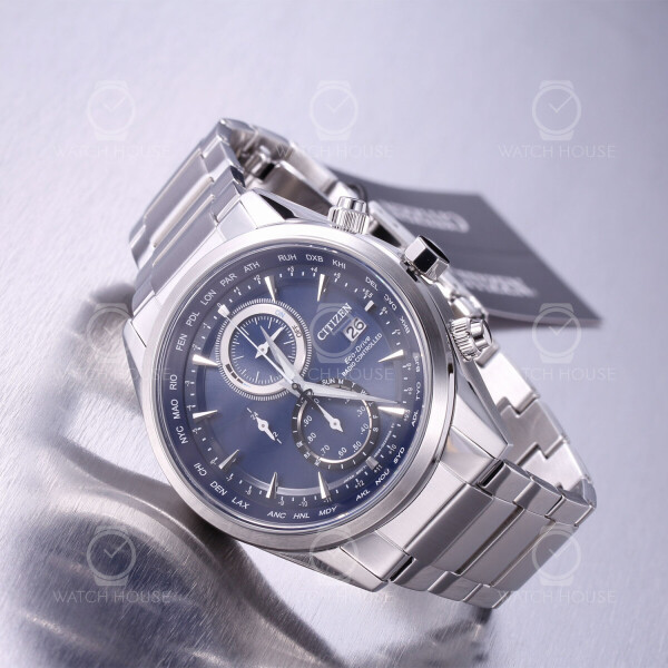 Citizen Funkuhr Chrono mit Weltzeit AT8260-85L Blau