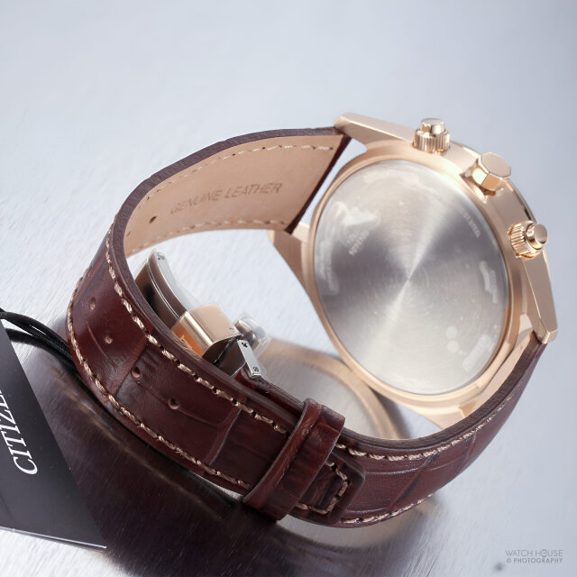 Citizen Funkuhr Chrono mit Weltzeit AT8263-10H Roségold-Grau