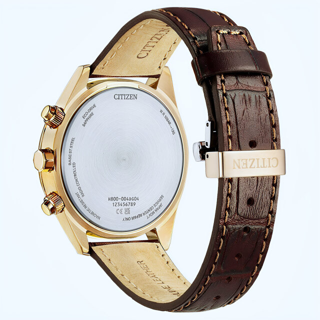 Citizen Funkuhr Chrono mit Weltzeit AT8263-10H Roségold-Grau