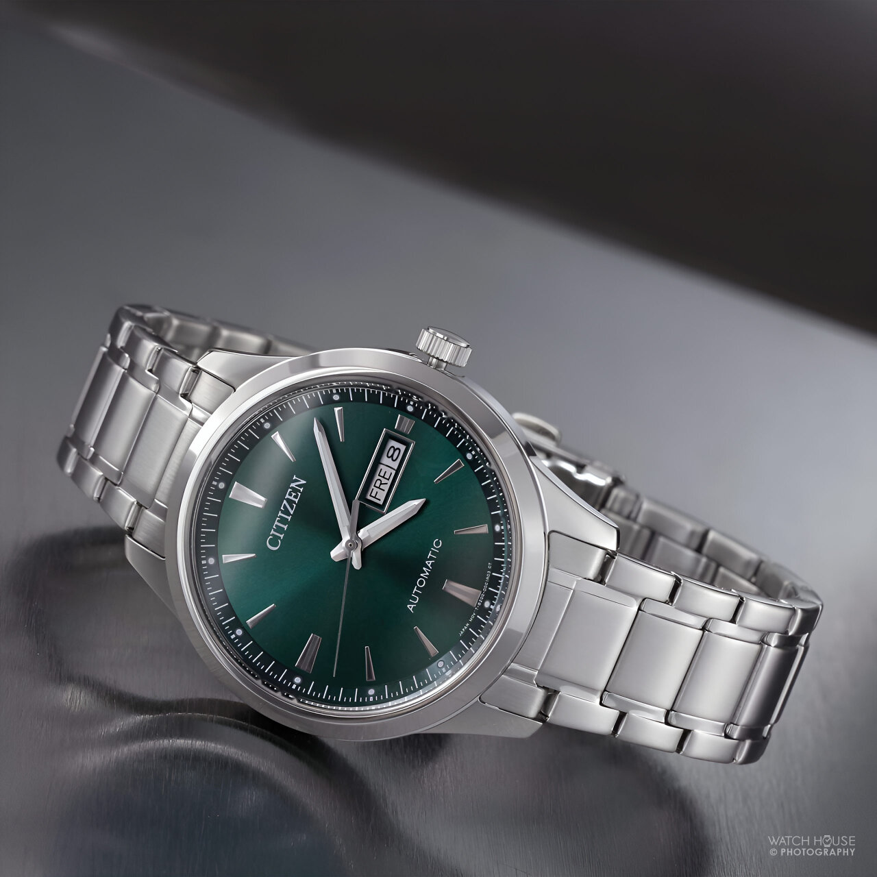 Citizen Herren Automatikuhr NY4058-79XC Stahl-Gr&uuml;n