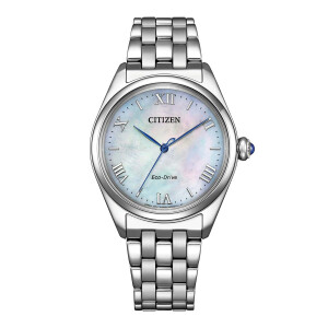 Citizen L Ladies Eco-Drive with cabochon and mother-of-pearl EM1140-80D Steel