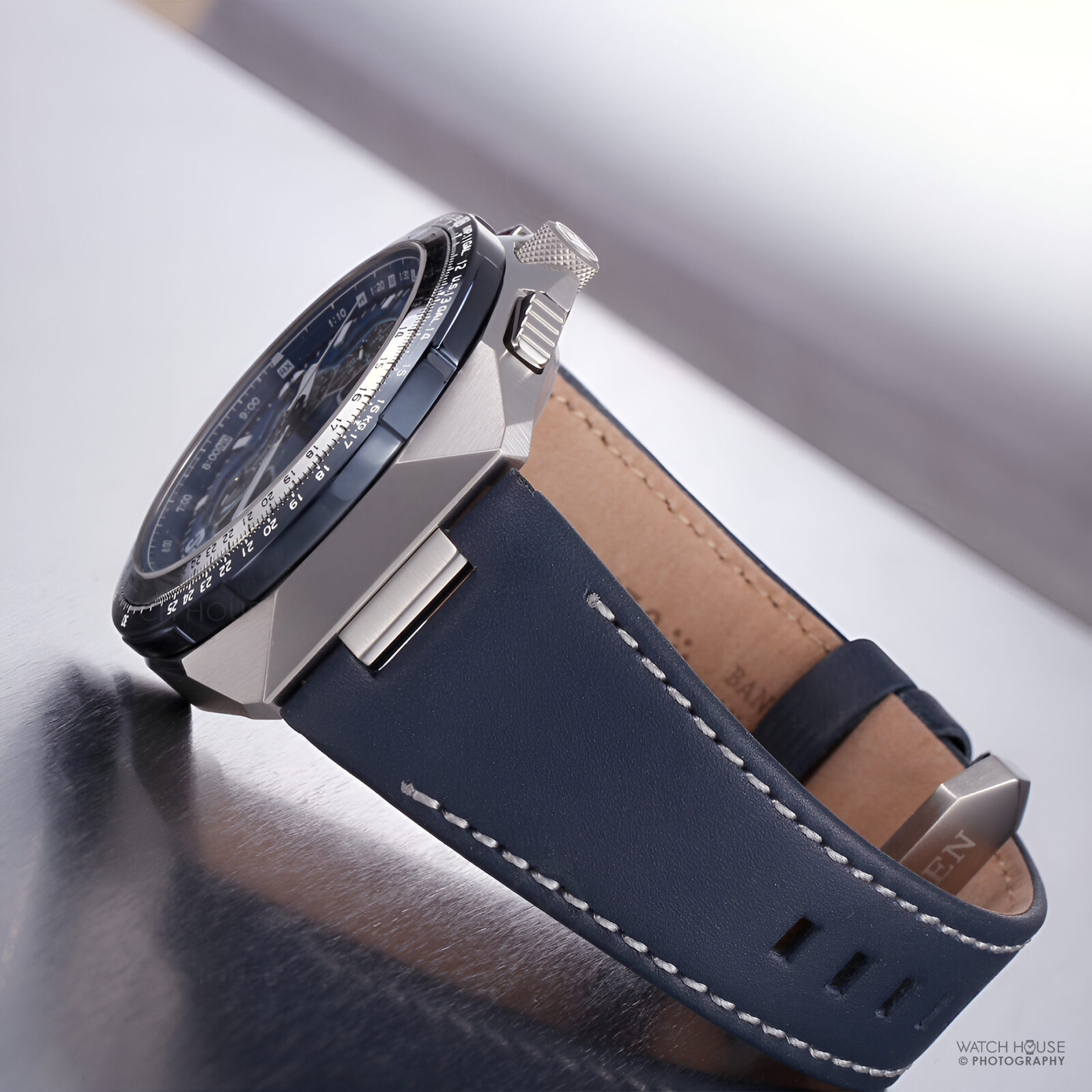 Citizen Orologio Uomo JY8148-08L Eco-Drive Analogico-digitale Con Cinturino In Pelle Blu - 3