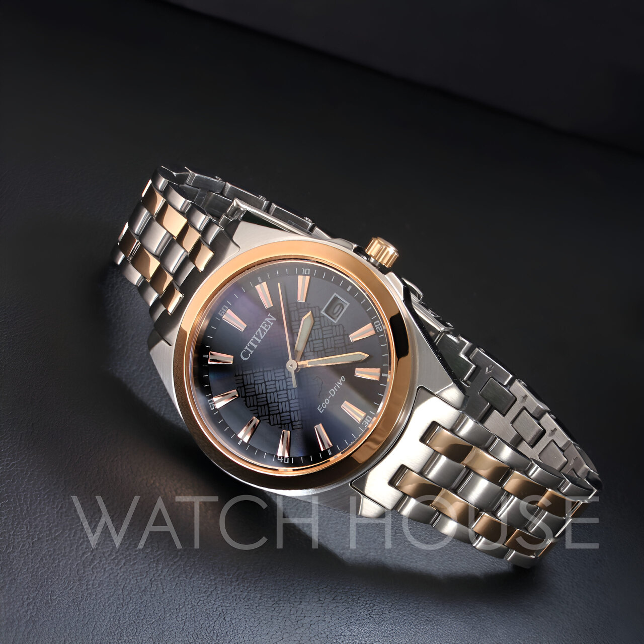 Citizen Unisex Eco Drive EO1213-85E in Bicolor und mit schwarzem Zifferblatt
