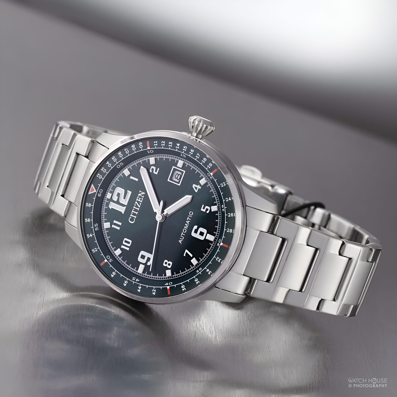 Citizen NJ0190 Orologio Automatico Uomo | Acciaio Inossidabile, Quadrante Argento, Data, Vetro Minerale, Impermeabile 10 ATM - 5