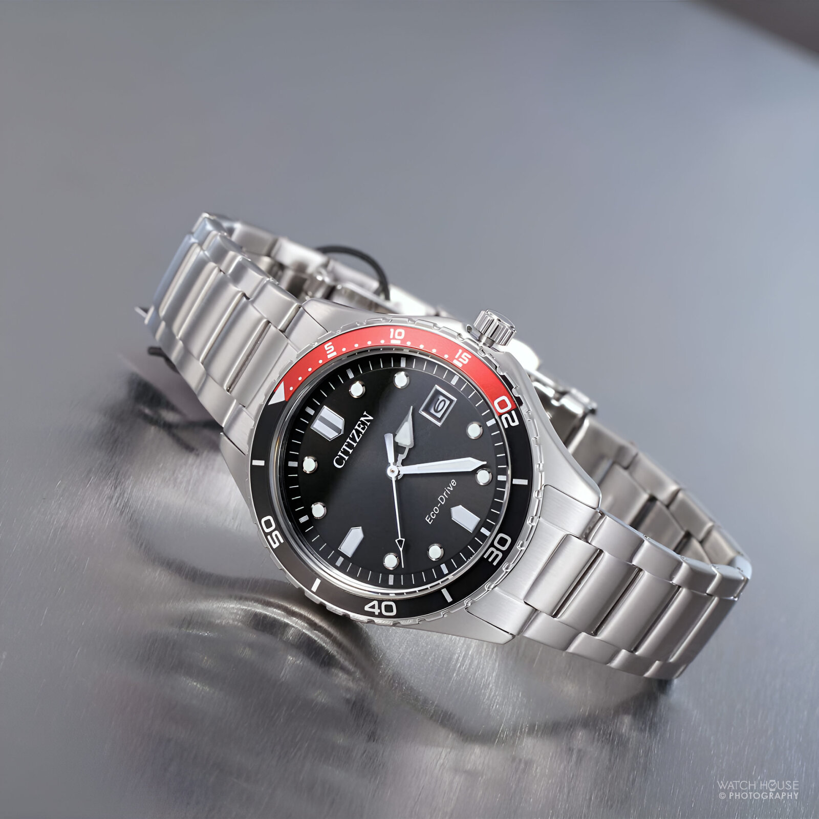 Citizen XXL Women AW1820-81E Sports Eco-Drive in Steel-Pepsi Black