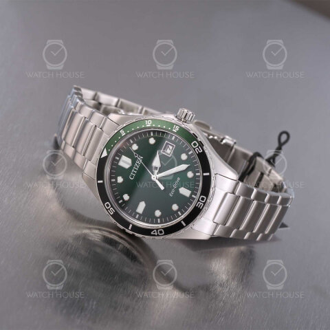 Citizen XXL Women AW1828-80X Sports Eco-Drive in Steel-Black Green