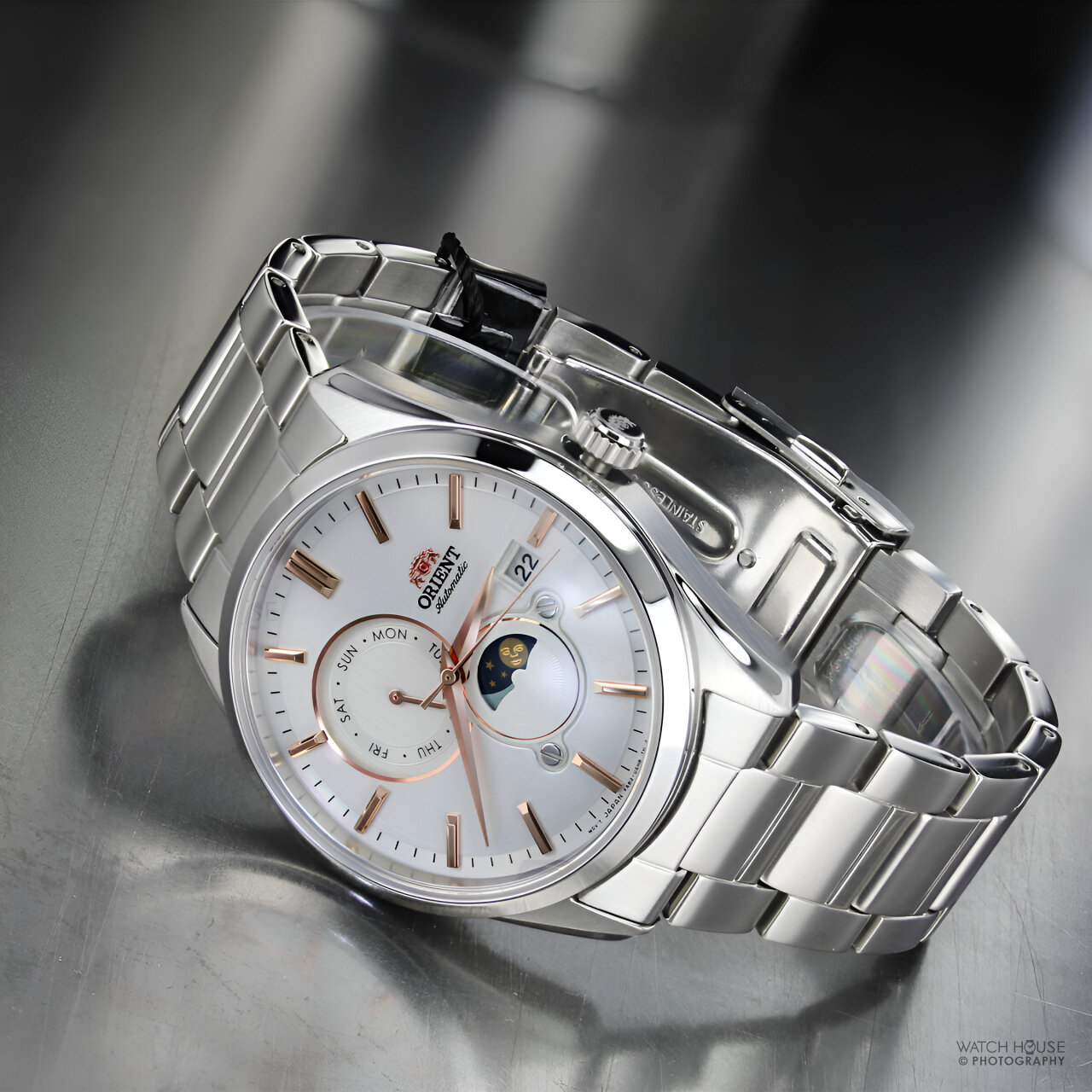 Orient Classic V2 Automatic with Sun & Moon RA-AK0306S30B Silver