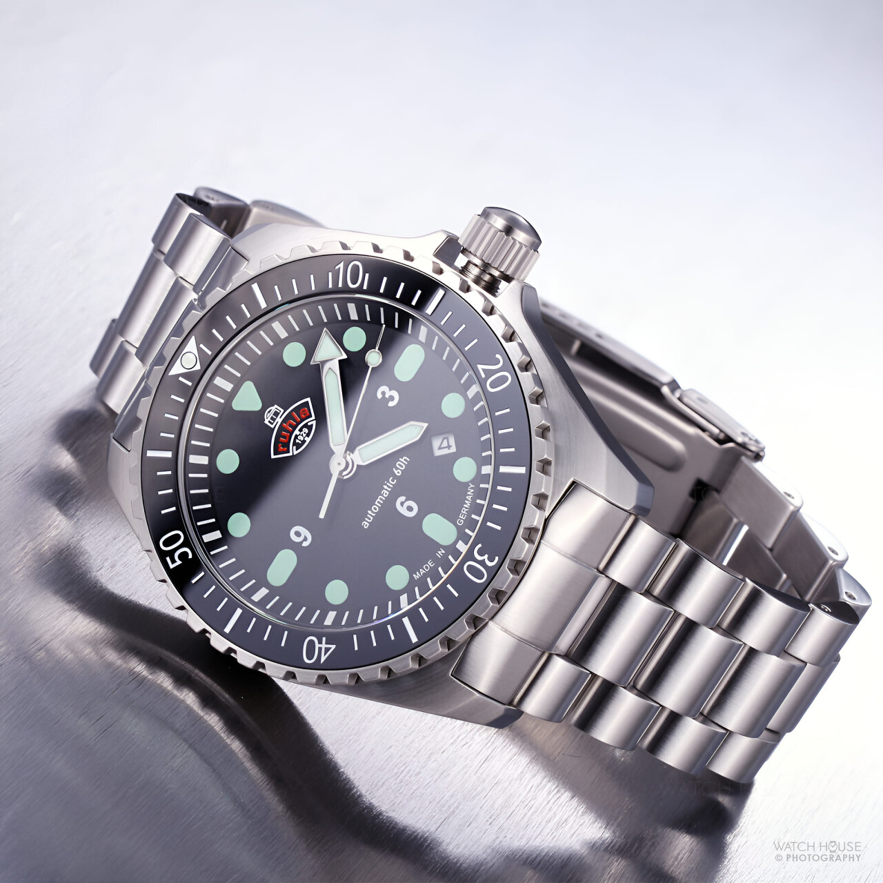 Ruhla 1929 Automatic DIVER Set - 4960M-5 Bold Black-Green