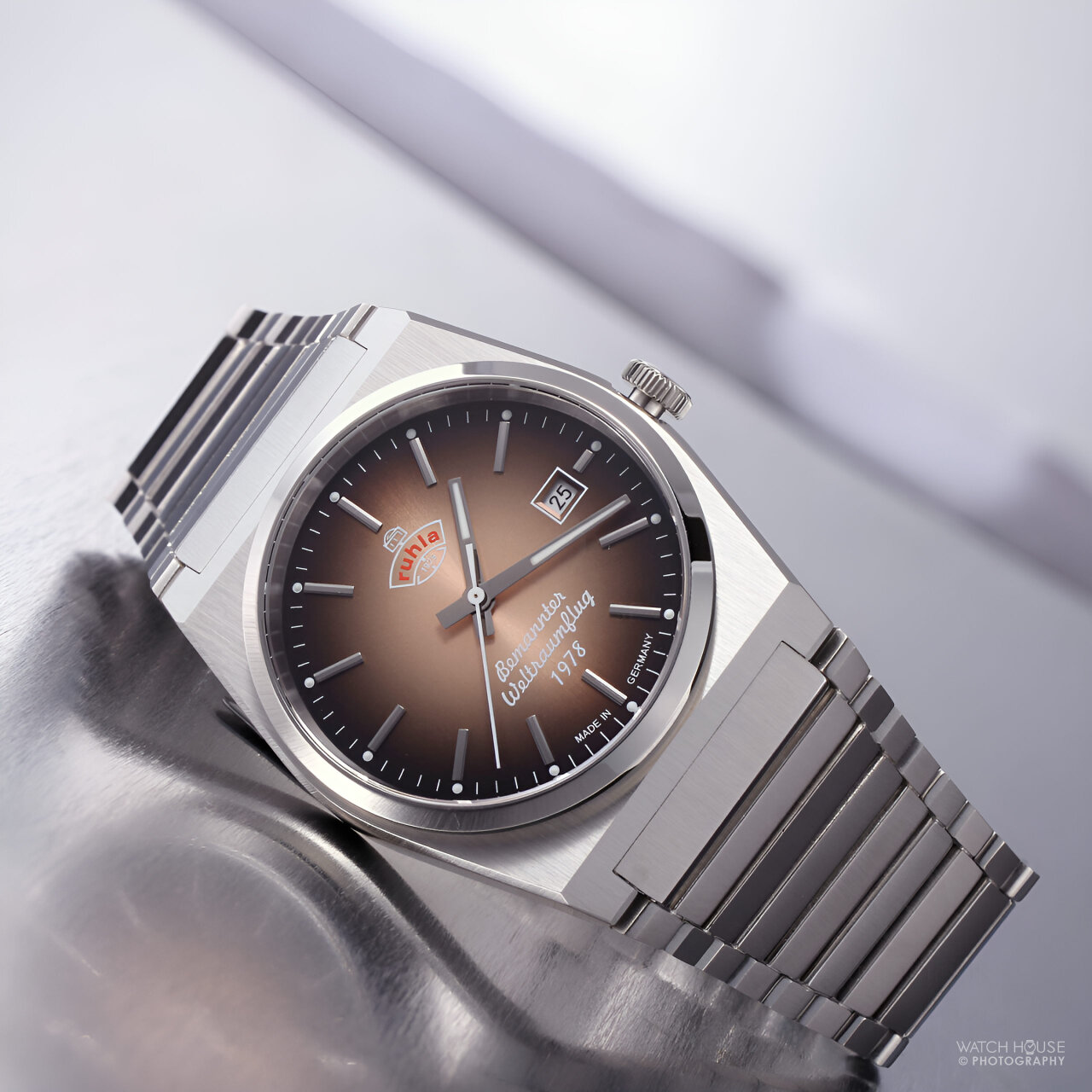 Ruhla 1929 Sigmund Jähn 1978 Space Control Brown 60hr 8315 Automatic