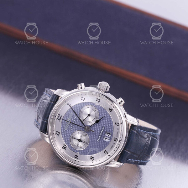 Zeppelin Friedrichshafen 8584-3 blau Großdatum-Chrono