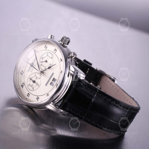 Zeppelin Friedrichshafen 8584-4 Silver Large Date Chrono