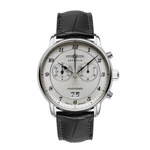 Zeppelin Friedrichshafen 8584-4 Silver Large Date Chrono