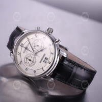 Zeppelin Friedrichshafen 8584-4 Silver Large Date Chrono