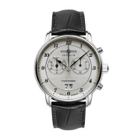 Zeppelin Friedrichshafen 8584-4 Silver Large Date Chrono